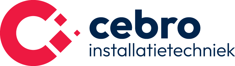 cebro installatietechniek logo: red circular emblem on the left and blue text reading 'cebro installatietechniek' on the right